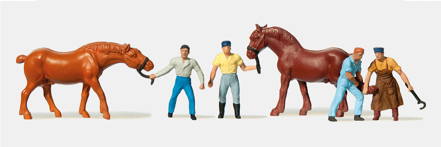 Merten Blacksmiths (4) & Horses (2) Figure Set MRT0210889