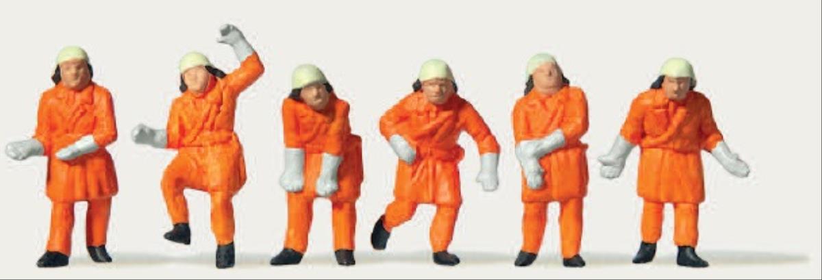 Merten Firemen (6) in Orange Uniform Figure Set MRT0212579