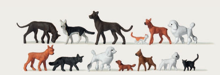 Merten Dogs (11) & Cats (2) Figure Set MRT0212582