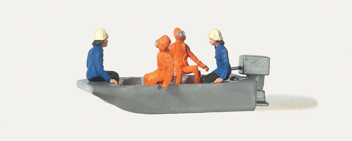 Merten Rescue/Dive Crew in Boat (6) Figure Set MRT0215013