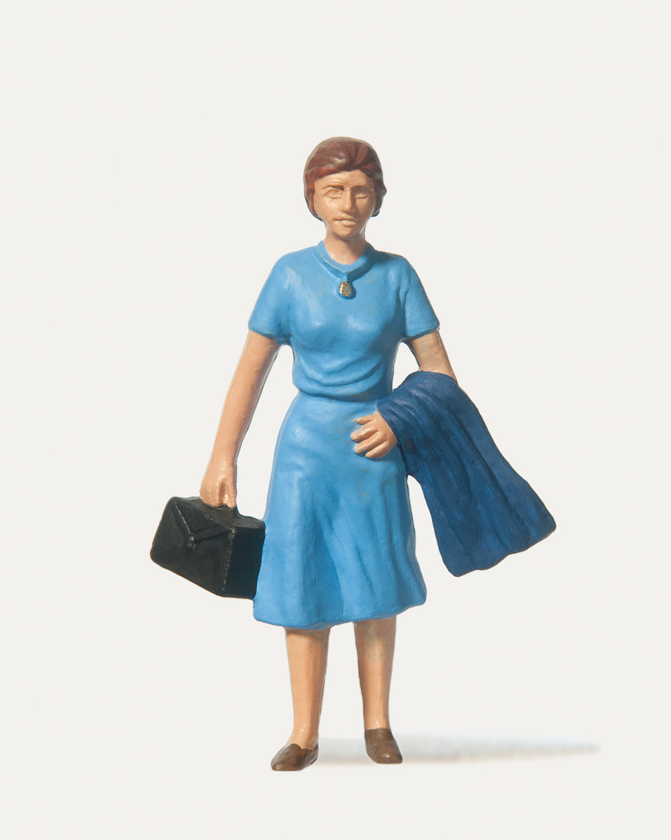 Merten Woman with Bag & Coat Over Arm Figure MRT0240019