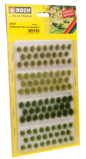 Noch Light/Dark Green Grass Tufts 6mm (104) N07127