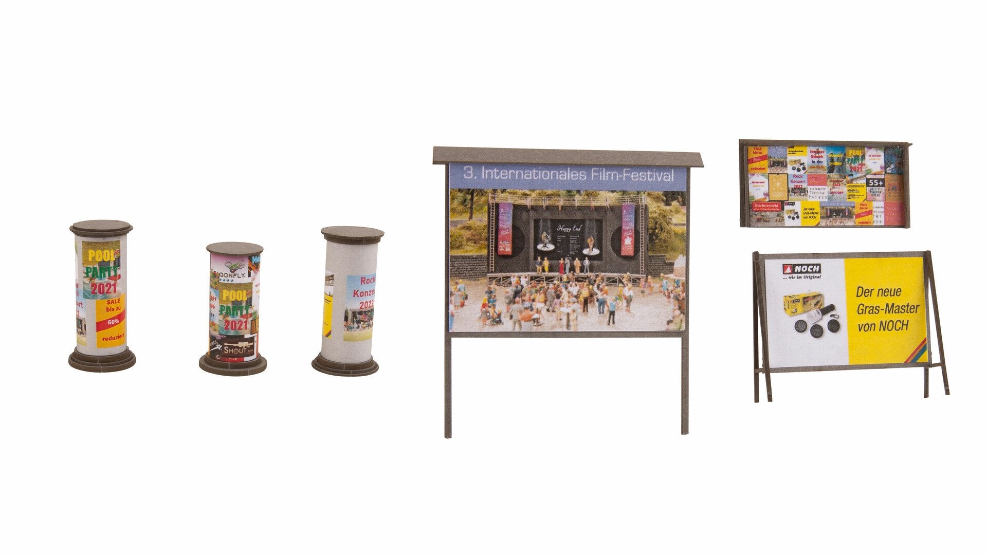 Noch Advertising Columns & Billboards Laser Cut Minis Kit N14217