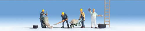 Noch Bricklayers (4) Ladders and Accessories Figure Set N15055