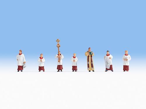 Noch Priest (1) & Altar Boys (6) Figure Set N15410