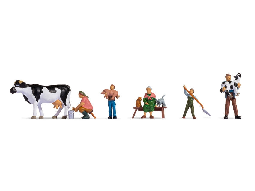 Noch Cattle Farm Family (5) Figure Set N15609