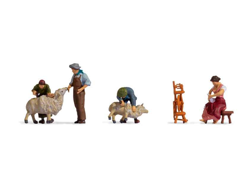 Noch Sheep Shearers (4) Figure Set N15751