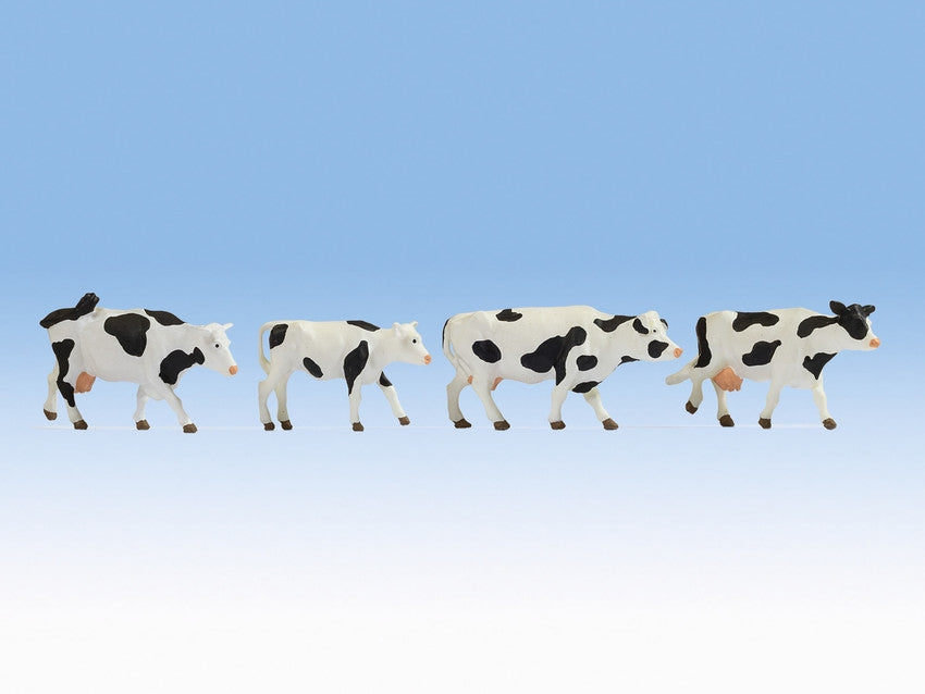 Noch Cows Black & White (4) Figure Set N17900