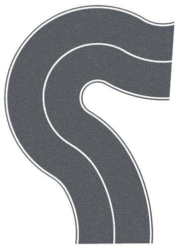 Noch Grey Road Universal Curve (2) 4cm Wide N34204