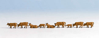 Noch Dark Brown Cows (9) Figure Set N36722