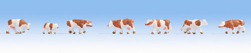 Noch Brown and White Cows (7) Figure Set N44251