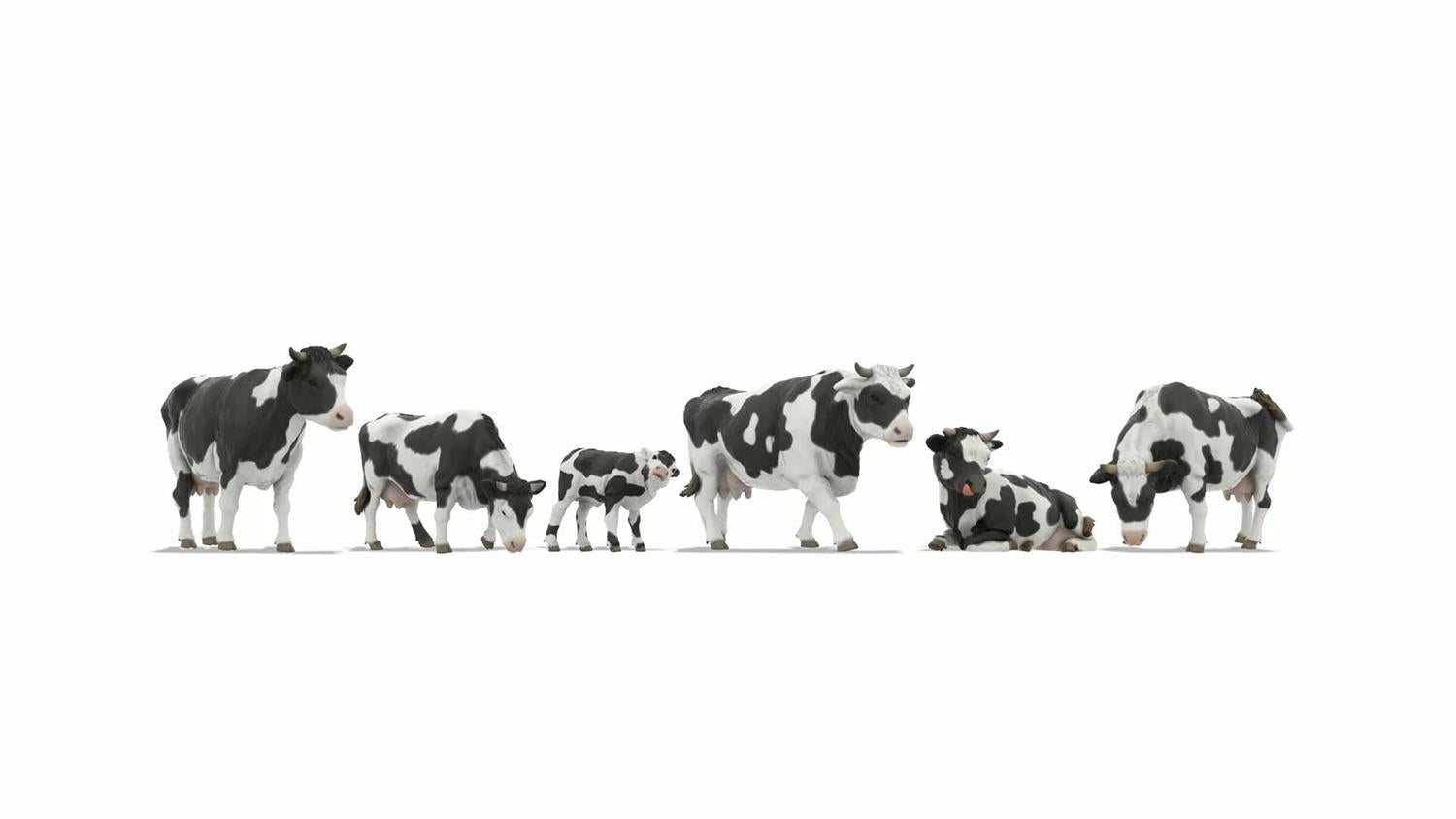 Noch Black & White Cows (6) Figure Set N44540