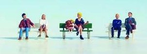 Noch Seated People (6) and Bench Figure Set N45530