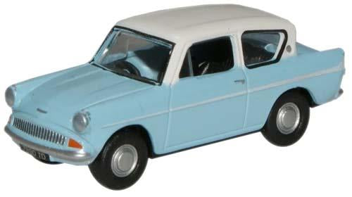 Oxford Diecast Ford Anglia Light Blue/Ermine White OD76105007