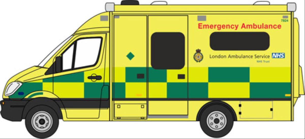 Oxford Diecast Mercedes Ambulance London OD76MA002 - OO Gauge