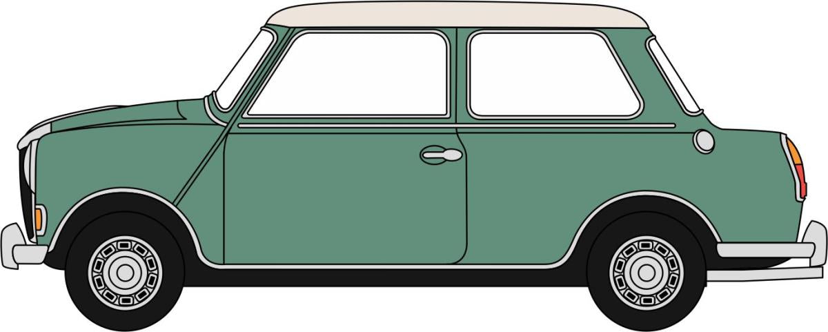 Oxford Diecast Riley Elf Cumberland Green/Old Englsh White OD76RE003