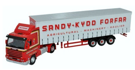 Oxford Diecast Scania 143 Short Curtainside Sandy Kydd OD76S143004