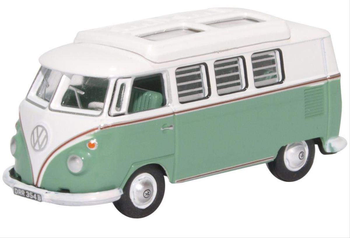 Oxford Diecast VW Split Screen T1 Camper Turquoise/White OD76VWS002