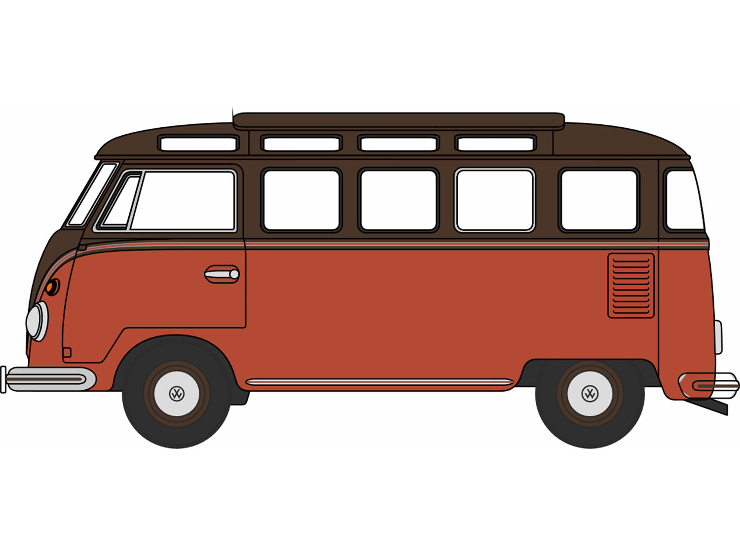 VW T1 Split Screen Samba Bus Sealing Wax Red/Brown