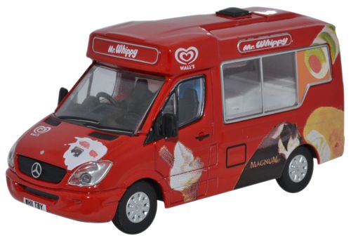 Oxford Diecast Whitby Mondial Mercedes Ice Cream Van Walls Ice Cream OD76WM001