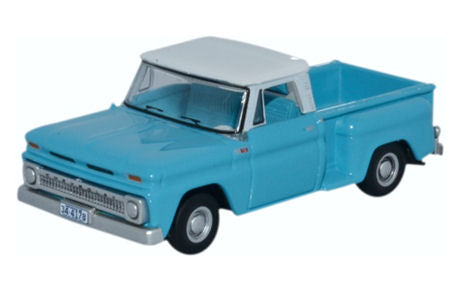 Oxford Diecast 1965 Chevrolet Stepside Pick Up Light Blue/White OD87CP65001
