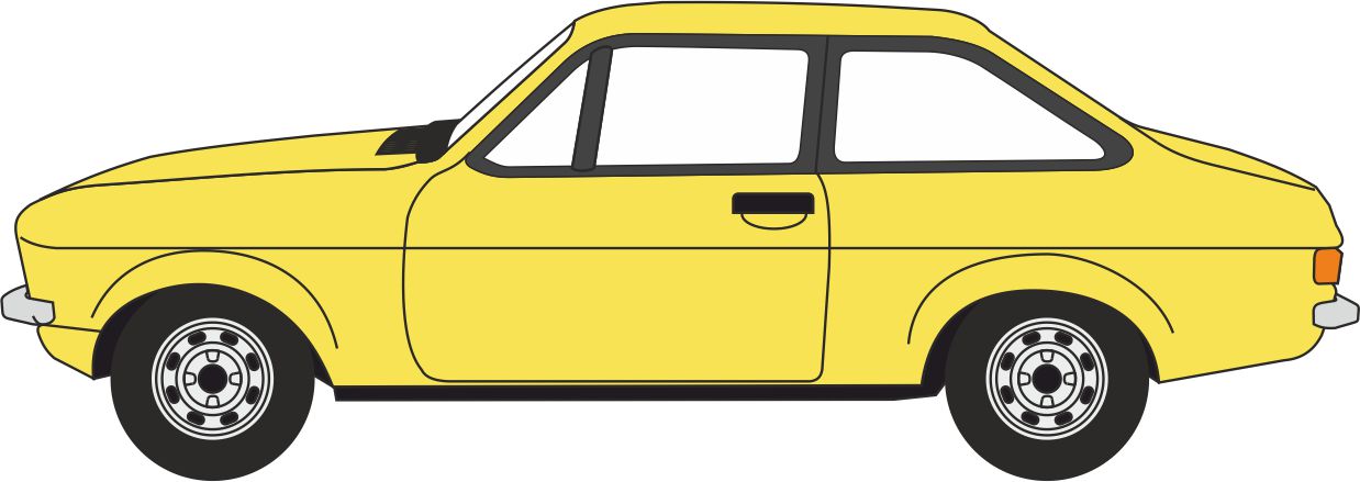 Oxford Diecast Ford Escort Mk2 Signal Yellow ODNESC002