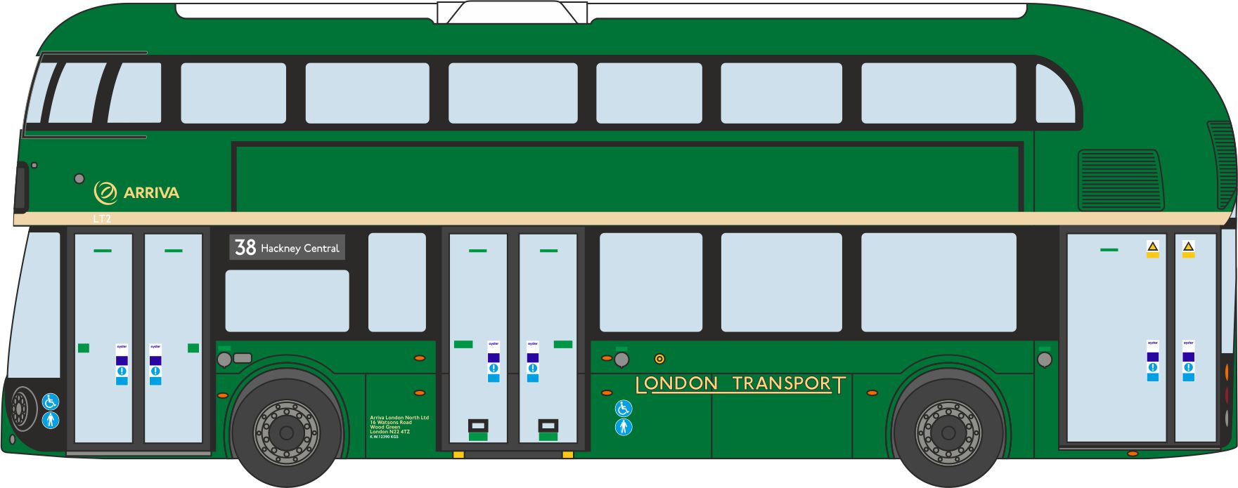 Oxford Diecast Routemaster (New) Arriva/London Transport ODNNR009