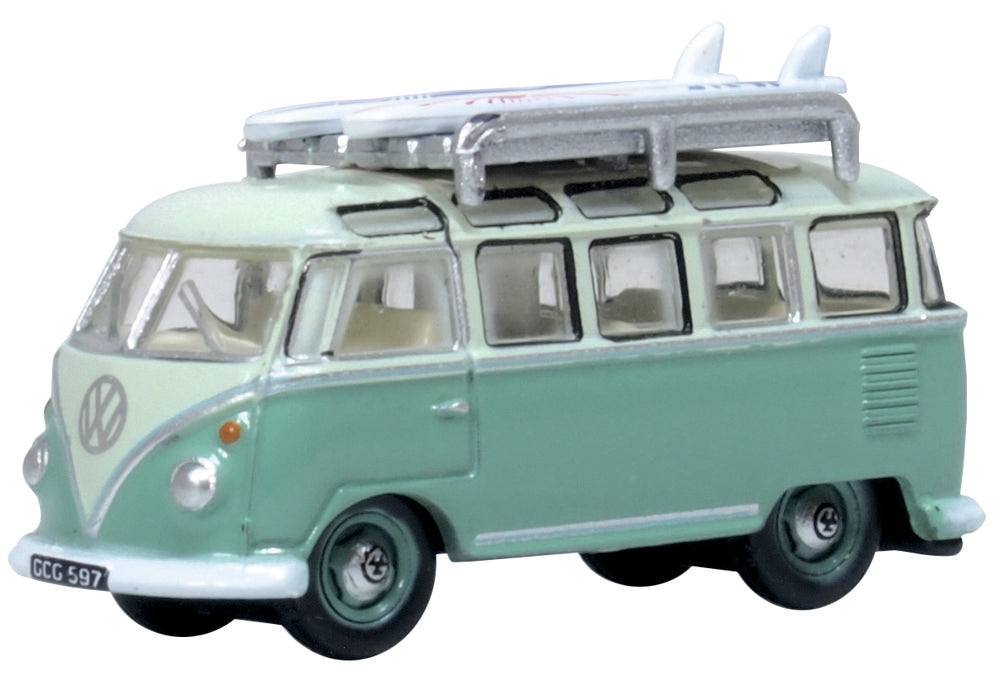 Oxford Diecast VW Split Screen T1 Samba Bus Turquoise/Blue White ODNVWS005