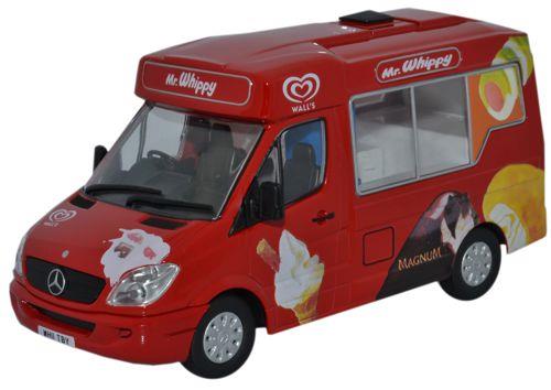 Oxford Diecast Whitby Mondial Mercedes Ice Cream Van Walls ODWM001