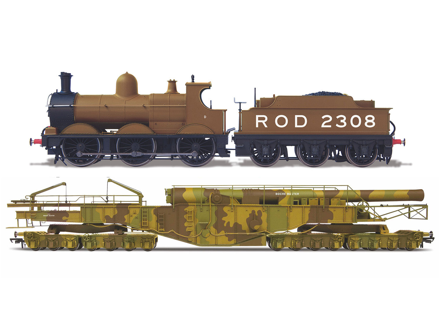 Oxford Rail Dean Goods ROD WW1 Boch Buster Train Pack OR76BOOM04