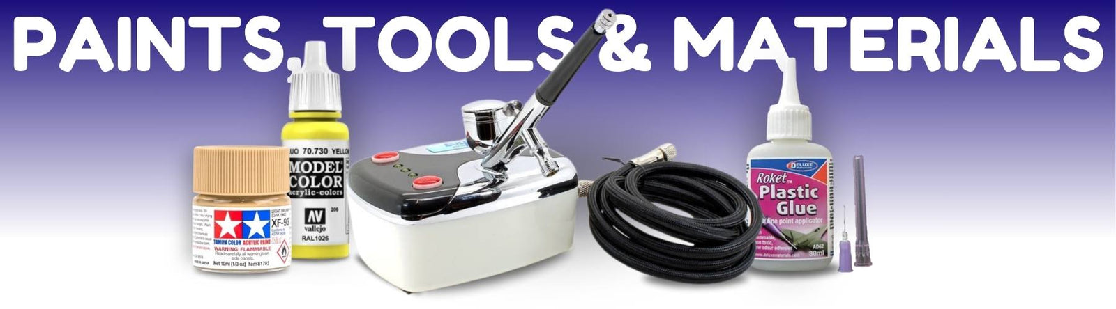 model paints, tools and materials including mr hobby, vallejo, and humbrol
