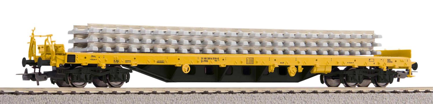 Piko Classic Bauzug Bogie Flat Wagon w/Concrete Sleeper Load VI PK24501