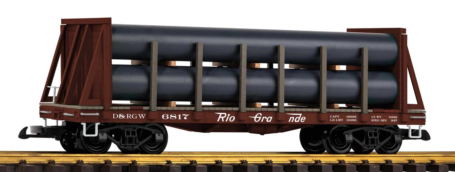 Piko D&RGW Bulkhead Flatcar w/Pipe Load PK38795