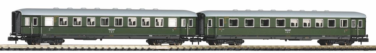 Piko DB 2nd/3rd & 3rd Class Skirted Coach Set (2) II PK40623