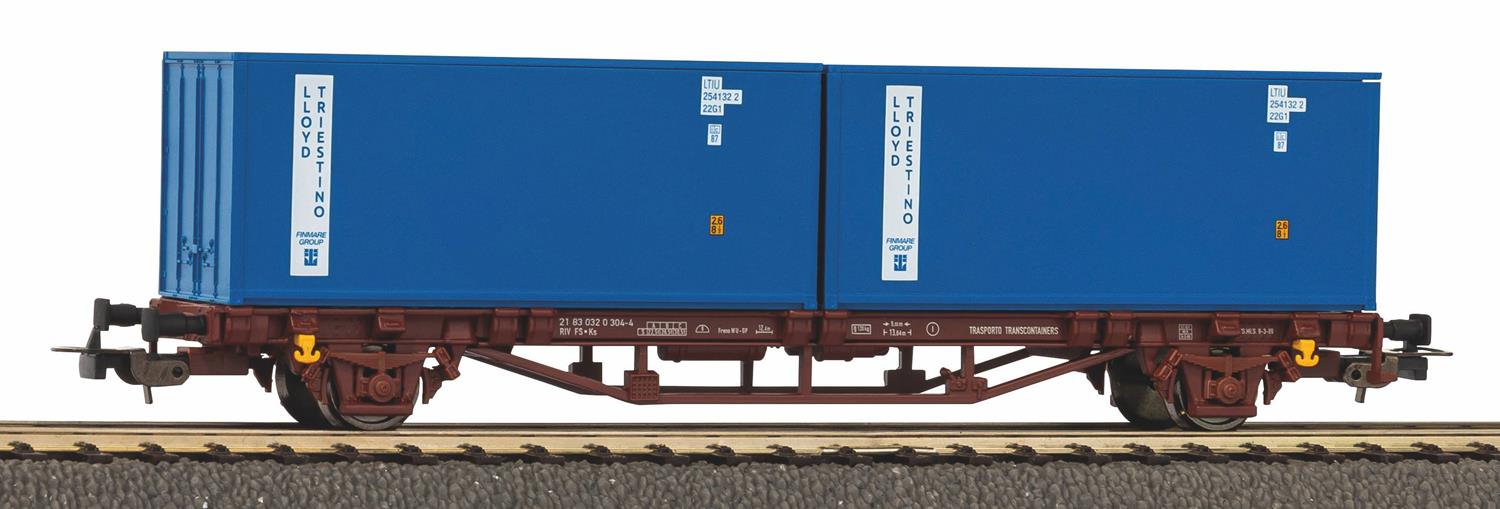 Piko Hobby FS Flat Wagon w/2 x 20' Container Load IV PK58755