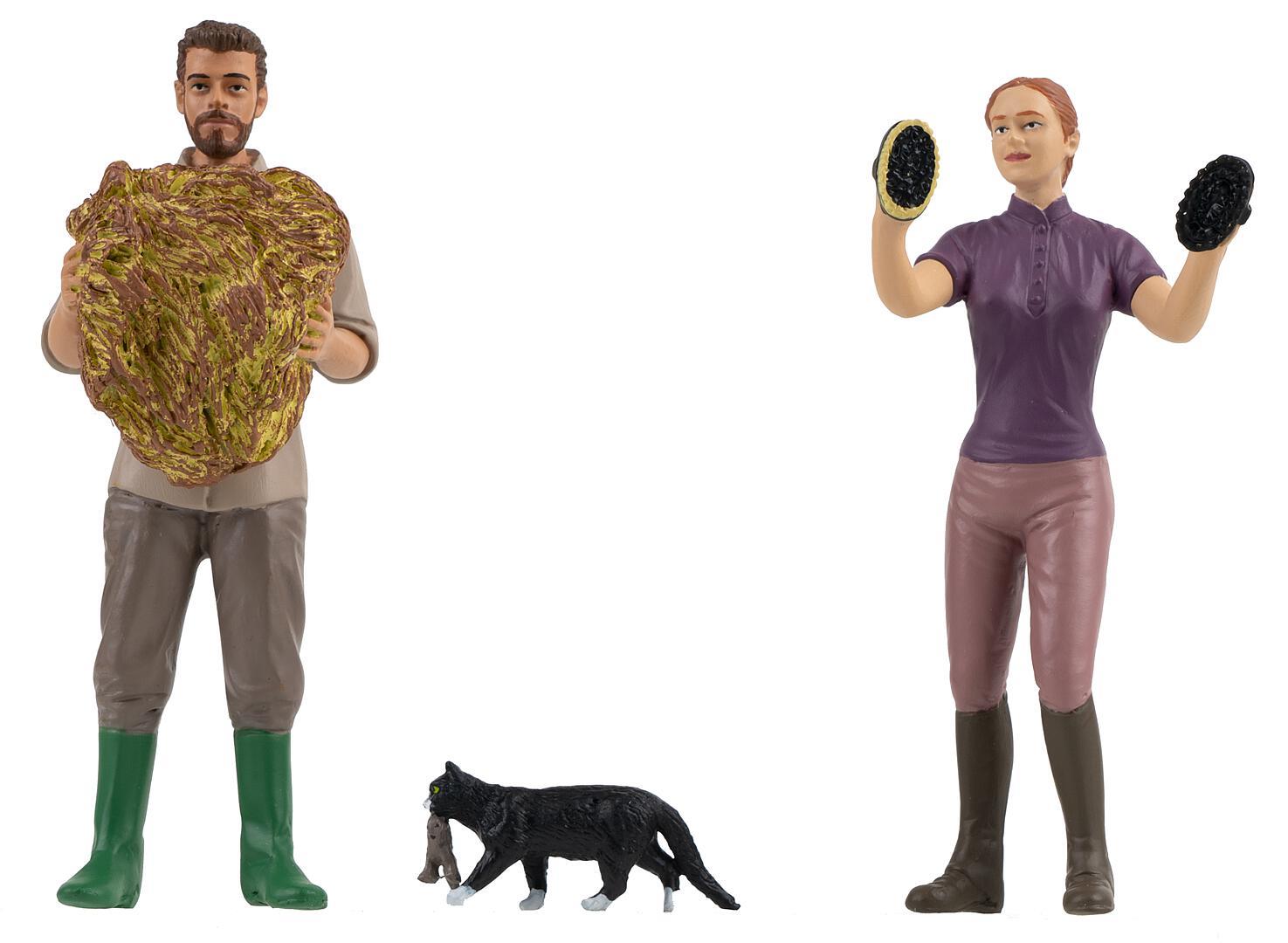 Pola Horse Grooms (2) & Cat Figure Set PO331519