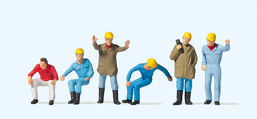 Preiser Crane Personnel (6) Exclusive Figure Set PR10037