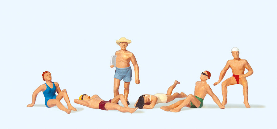 Preiser Relaxing Bathing Persons(6) Exclusive Figure Set PR10071