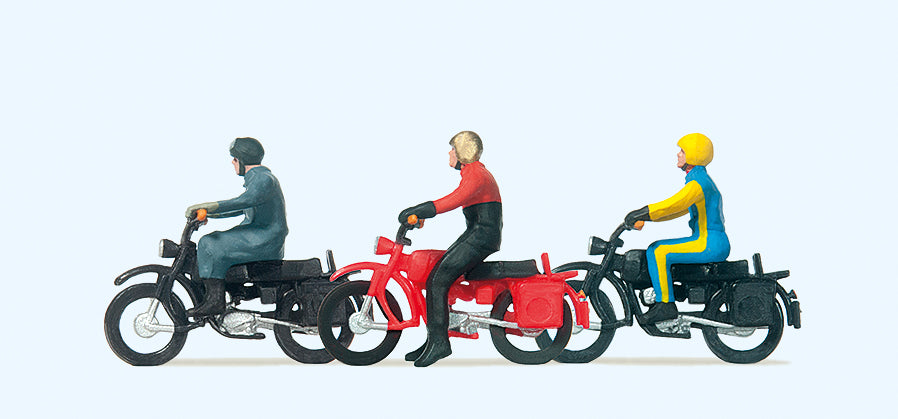 Preiser Motorcyclists (3) Exclusive Figure Set PR10081