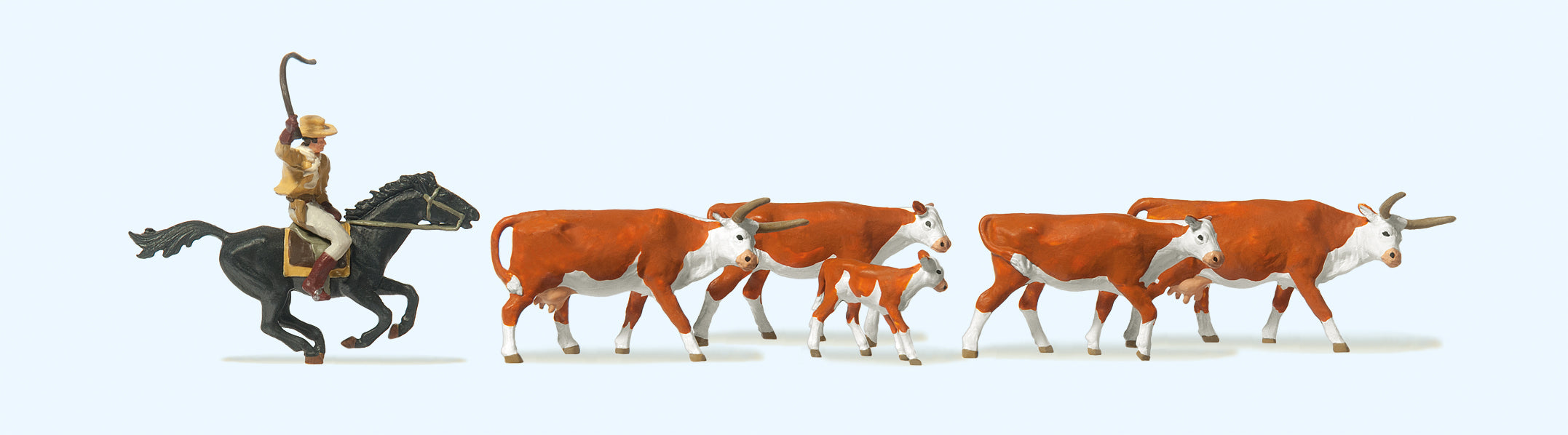 Preiser Cowboy & Cattle Exclusive Figure Set PR10159
