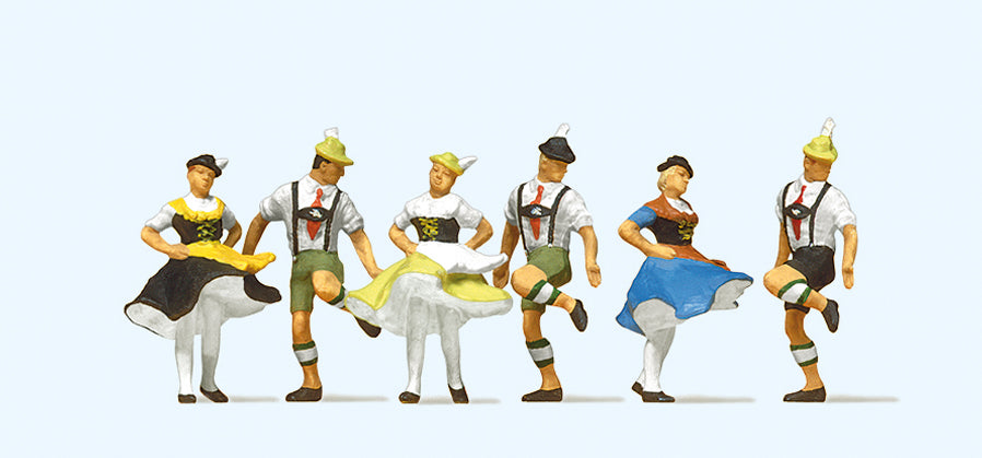 Preiser Bavarian Folk Dancers (6) Exclusive Figure Set PR10240