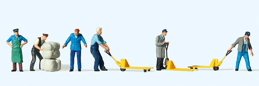 Preiser Delivery Men (6) with Accessories Exclusive Figure Set PR10255