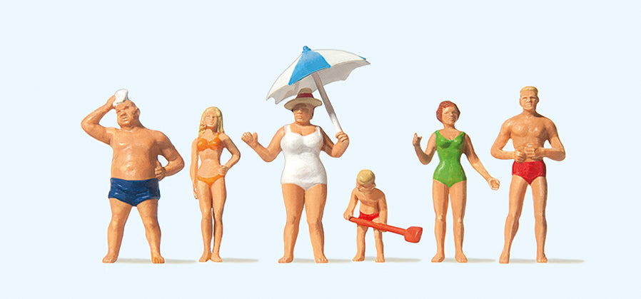 Preiser Family Krause at the Beach (6) Exclusive Figure Set PR10283