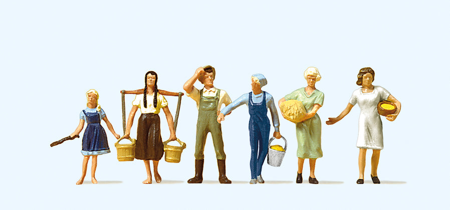 Preiser Farm Labourer and Farm Girls (5) Exclusive Figure Set PR10295