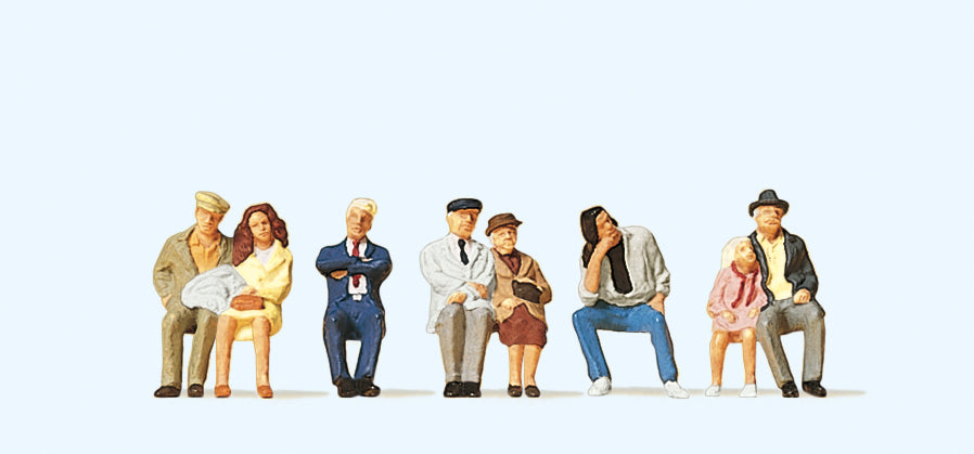 Preiser Seated Bus/Train Passengers (8) Exclusive Figure Set PR10384