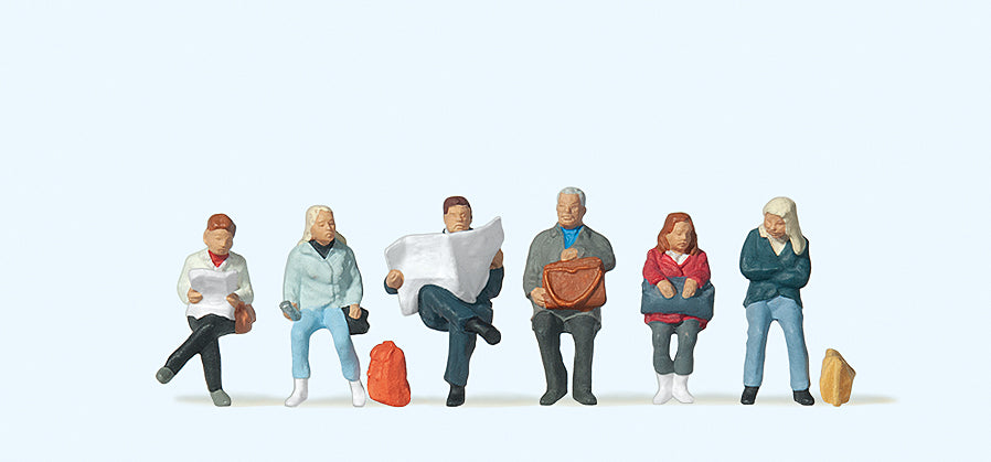 Preiser Seated Passengers (6) Exclusive Figure Set PR10412