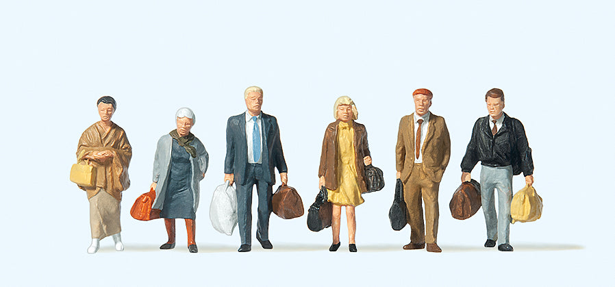 Preiser Walking Passengers (6) Exclusive Figure Set PR10413