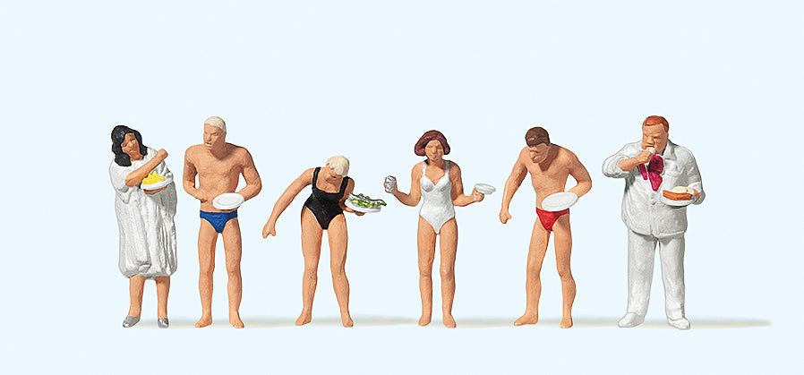 Preiser At the Beach Buffet (6) Exclusive Figure Set PR10424