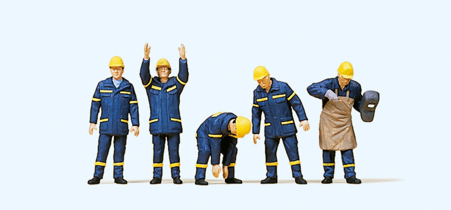 Preiser THW Workers/Welder 1999 (5) Exclusive Figure Set PR10433