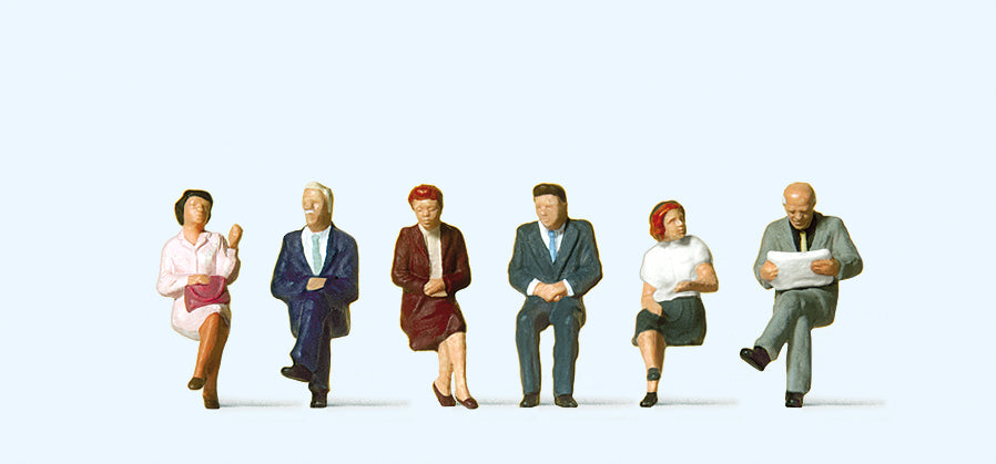 Preiser Seated Passengers (6) Exclusive Figure Set PR10434